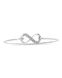 Sterling Silver Cubic Zirconia Infinity Bangle