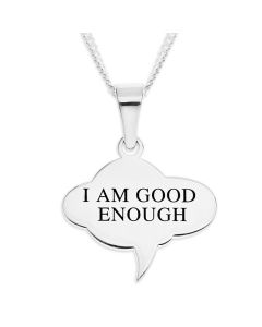 Sterling Silver Speech Bubble Pendnt On 18" Curb Chain