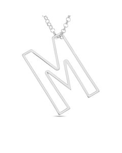 Sterling Silver Initial Pendant On 20" Belcher Chain