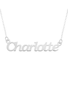 Sterling Silver Personalised Name Necklace on 16" Trace Chain