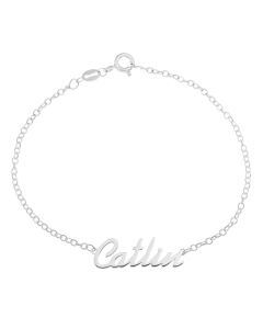Sterling Silver Personalised Name Plate 5.25" Belcher Chain Bracelet 