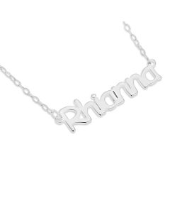 Sterling Silver Personalised Name Necklace on 16" Trace Chain