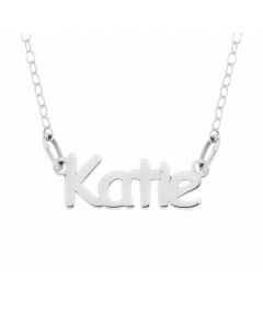 Sterling Silver Personalised Kids Name Necklace On 14" Trace Chain