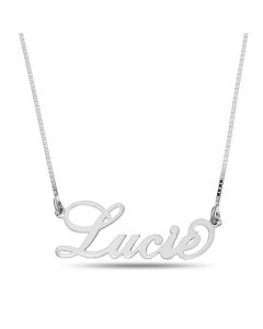 Sterling Silver Personalised Name Necklace On 18" Box Chain