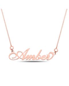 Rose Gold Plated Silver Personalised Name Necklace On 18" Box Chain