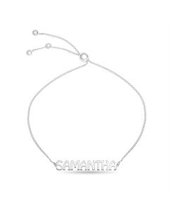 Sterling Silver Personalised Name Plate Bolo Bracelet