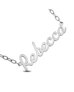 Stainless Steel Personalised Name Necklace On 18" SS Trace Chain