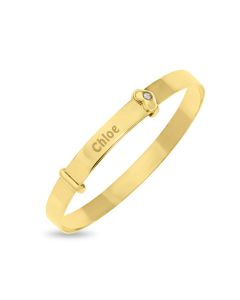 10ct Yellow Gold Personalised Baby's First Diamond Bangle